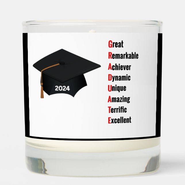 2024 Graduate Candle: Unique Graduation Gift Scented Candle (Front)