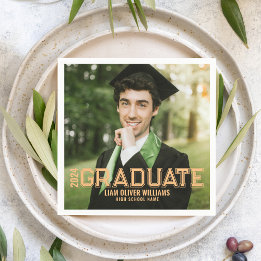 2024 Graduate Personalized Photo Grad Party Napkins