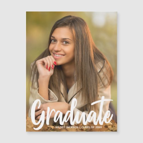 2024 Graduate Photo Chic Modern Magnetic Card