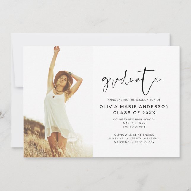 2024 Graduation Announcement Photo Minimalist (Front)