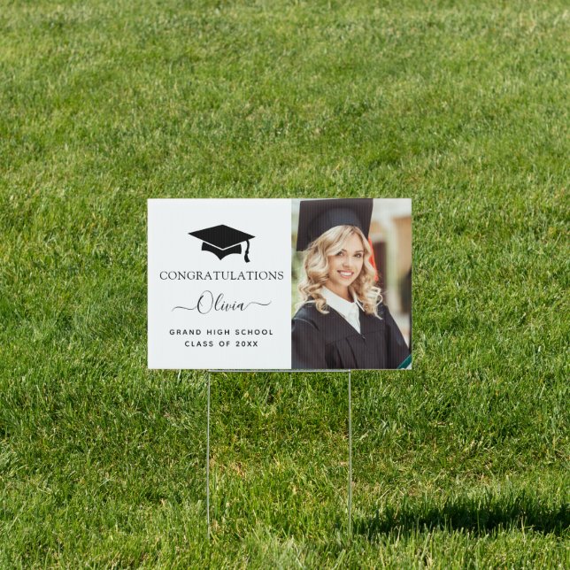 2024 Graduation Black White High School College Sign (Insitu)