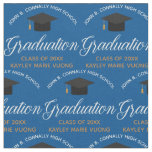 2024 Graduation Blue Gold Custom School Monogram Fabric