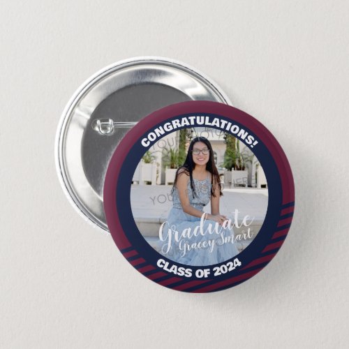 2024 Graduation Button _ BurgundyNavy