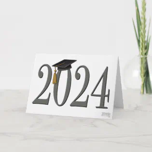 2024 Graduation Cap Simple Modern Graduate Card