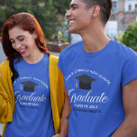2024 Graduation Custom Cool Senior Graduate T-Shirt<br><div class="desc">This cool custom senior graduation t-shirt features chic white typography under a high school or college name for the class of 2024. Customize with your name and year under the lovely calligraphy that reads graduate for a great graduation keepsake tee. Commemorative shirt gift for seniors.</div>