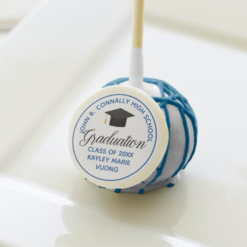 2024 Graduation Party Blue White Personalized Cake Pops