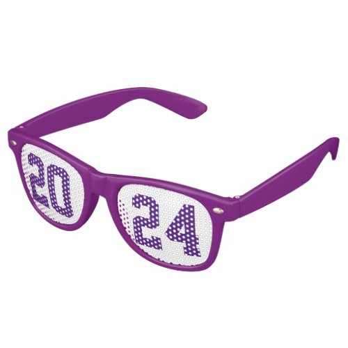 2024 Graduation Party Cool Purple Varsity Retro Sunglasses