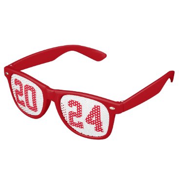 2024 Graduation Party Cool Red Varsity Retro Sunglasses