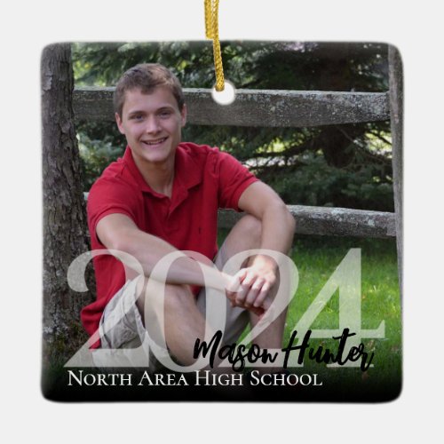 2024 Graduation Photo Ceramic Ornament