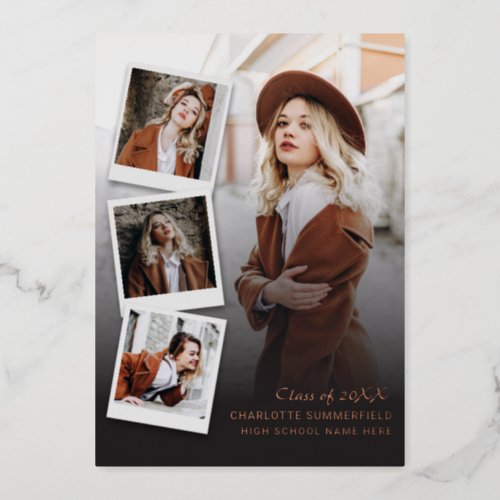 2024 Graduation Photos Rose Gold Foil Announcement