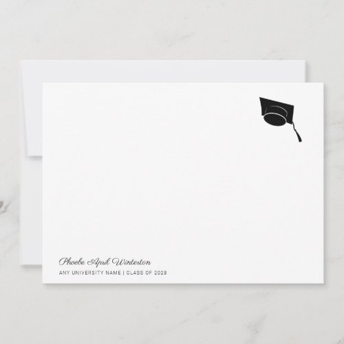 2024 Graduation Simple Typography Grad Cap Note Card