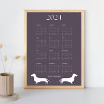 2024 Graphite Dachshund Silhouette Calendar Poster<br><div class="desc">This elegant, yet simple dachshund calendar for 2024, features the full 12 month period. The design includes a modern set of fonts, along with 2 black dachshund dog silhouettes against a graphite colored background. Personalize this template with your own name or that of someone special, Great gift for someone who...</div>