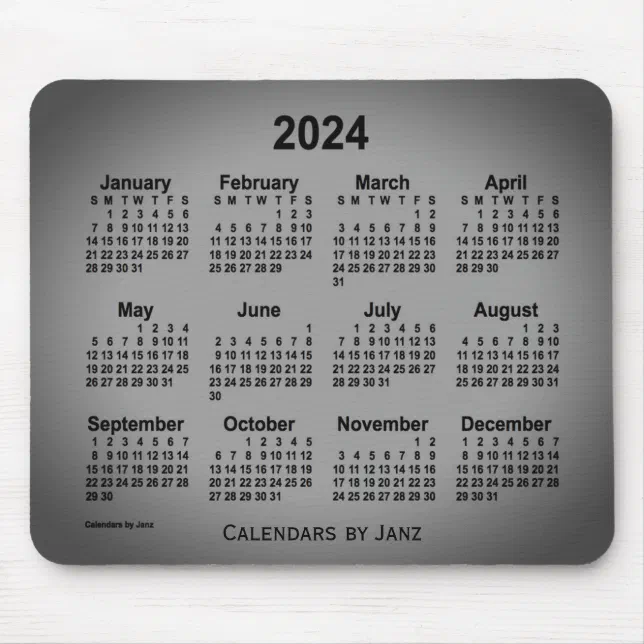 2024 Gray Fog Calendar by Janz Mouse Pad Zazzle