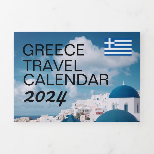 2024 Greece Travel Calendar with Greek Holidays Tri-Fold Program (Cover)
