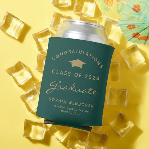 2024 Green Gold Graduation Can Cooler