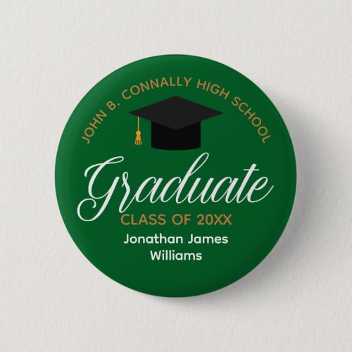 2024 Green Graduation Custom Graduate Name Tag Button