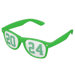 2024 Green Graduation Party Cool Varsity Retro Sunglasses