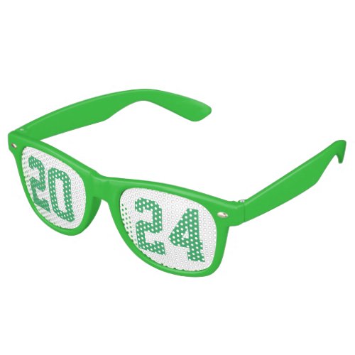 2024 Green Graduation Party Cool Varsity Retro Sunglasses