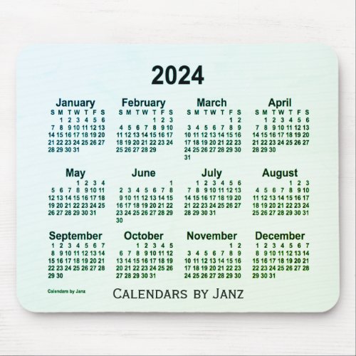 2024 Green Leaf Smoke Calendar by Janz Mouse Pad