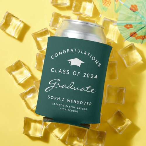 2024 Green White Graduation Can Cooler
