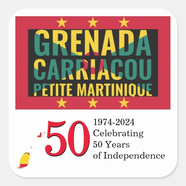 2024 GRENADA 50th Anniversary Independence Square Sticker Zazzle   2024 Grenada 50th Anniversary Independence Square Sticker R827d983b52b644c1a206ae1544e6421c 0ugmc 8byvr 630 