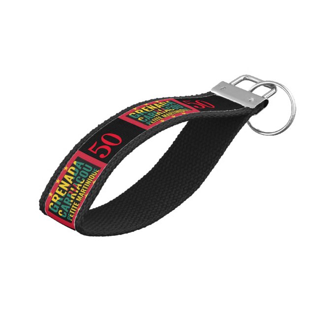 2024 GRENADA 50th Anniversary Independence Wrist Keychain (Angled Up)