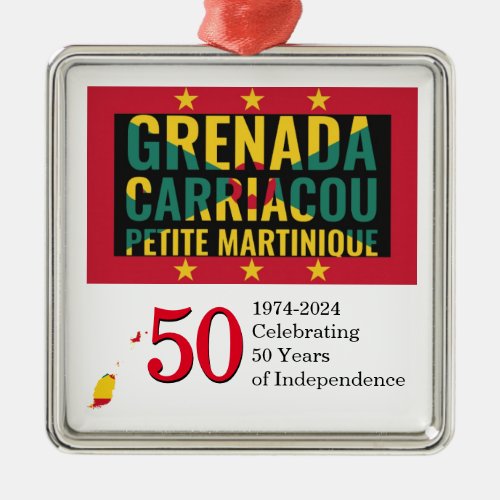 2024 GRENADIAN 50th Anniversary Independence Metal Ornament