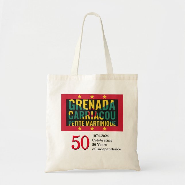 2024 GRENADIAN 50th Anniversary Independence Tote Bag (Front)