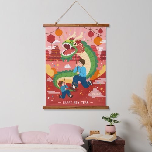 2024 Happy New Year Dragon Home Decor Hanging Tapestry