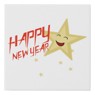2024 Happy New Year Faux Canvas Print
