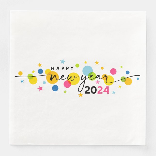 2024 Happy New Year  Paper Dinner Napkins (Front)
