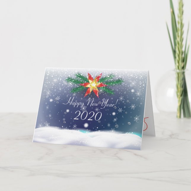 2024 Happy New Year! Winter Holiday Festive Card (Front)