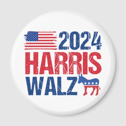 2024 Harris Walz Democrat Donkey American Election Magnet