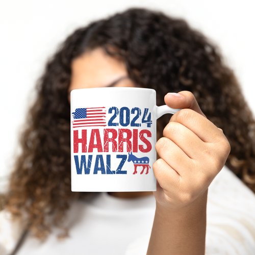 2024 Harris Walz Democrat Donkey Election Coffee Mug