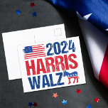 2024 Harris Walz Democrat Donkey Election Postcard<br><div class="desc">2024 Harris Walz postcards with the American flag and democrat donkey in red,  white,  and blue. Vote for Kamala Harris and Tim Walz for president and vice president as the democratic party candidates. Cool,  patriotic design.</div>