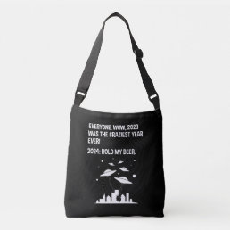 2024 Hold My Beer Funny Alien Invasion Sci-Fi Crossbody Bag