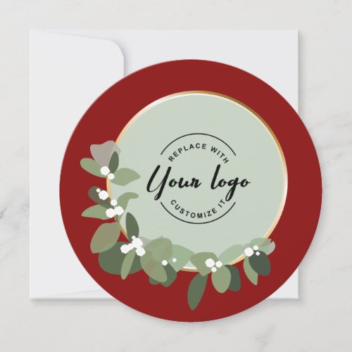 2024 Holiday Corporate Red Custom Wreath Logo