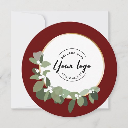 2024 Holiday Corporate Wreath Custom Logo Red