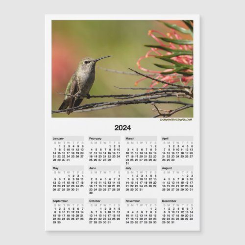 2024 Hummingbird 5x7 Magnetic Mini Calendar