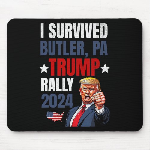 2024 I Survived Trump Rally Butler Pa Shooting Ear Mouse Pad