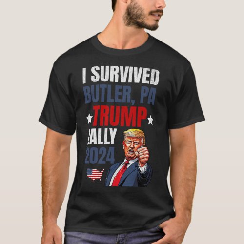 2024 I Survived Trump Rally Butler Pa Shooting Ear T_Shirt