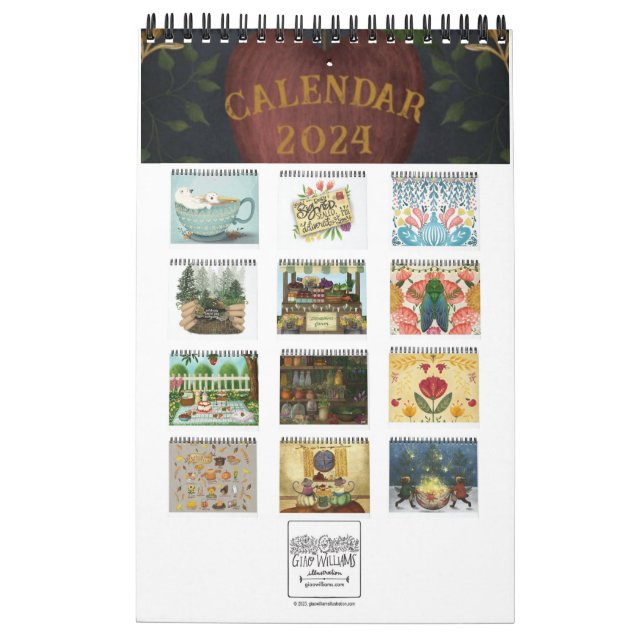 2024 Illustrated Calendar by Giao Williams (Back)