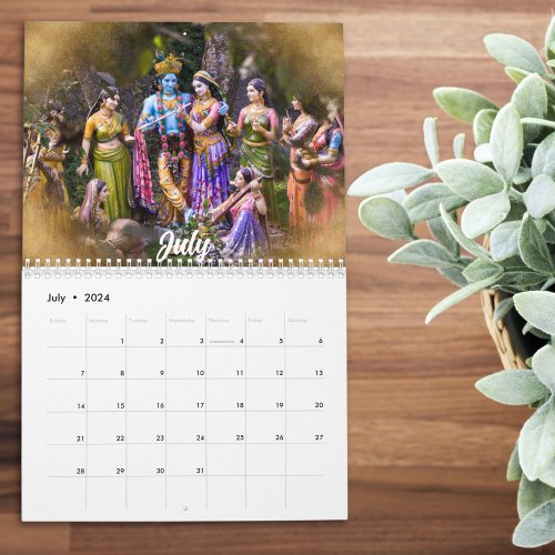 2024 Indian Hindu Deities Idol Gayatri Mantra Calendar