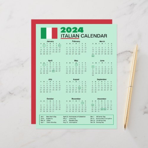 2024 Italian Calendar with Holidays  Calendario