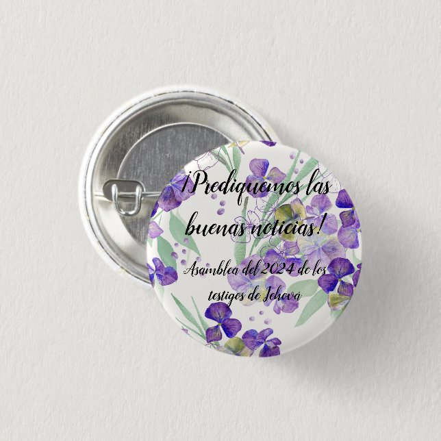 2024 JW asamblea Prediquemos flores Button (Front & Back)