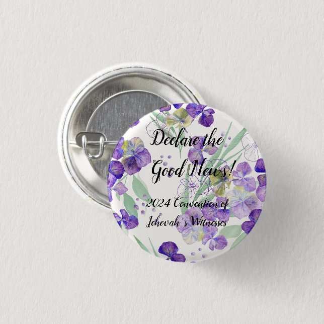 2024 JW Convention Hydrangea petals customize Button (Front & Back)