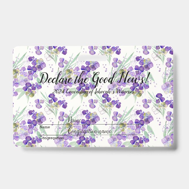 2024 JW convention Hydrangeas  Badge (Front)