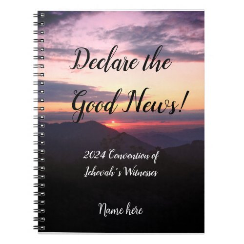 2024 JW Convention Sunset with name  Notebook
