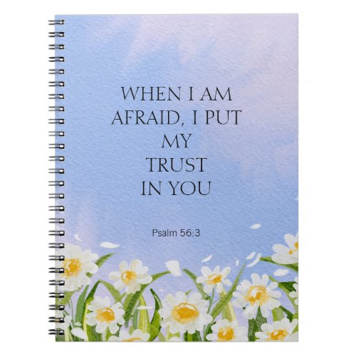 2024 JW Year Text Psalm 563 white floral Notebook