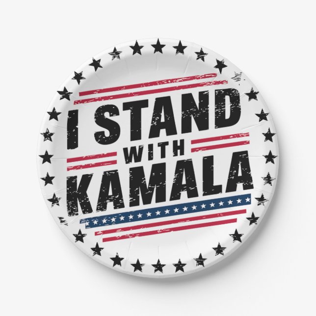 2024 Kamala Harris Madam President USA Vote Paper Plates (Front)